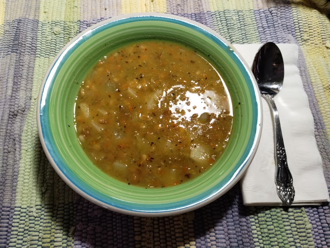 Split Pea, Lentil and Barley Soup the wholesome life