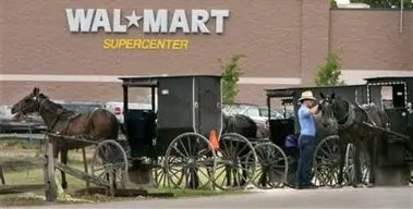Amish people shop at Walmart